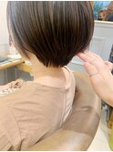 大人かわいい小顔丸みのあるショートボブ　20代30代40代