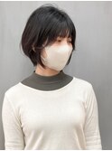 透けバングラウンドショート_フェザーバング/30代40代50代/倉敷