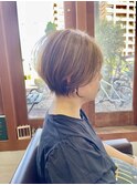 大人ショート/ふんわりショート/グレーベージュ/40代50代60代