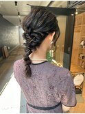 お呼ばれヘア 編みおろしアレンジ