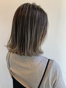 ソヨン 伊那店(SOYON) ラテグレージュハイライト × 切りっぱなしボブ