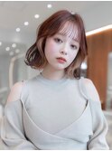 韓国レイヤーボブくびれミディアムナチュラルカラー似合わせ