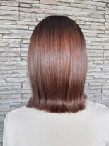 ハイバレーヘアーメゾン(HIGH VALLEY HAIRMAISON) ミディアムボブ顔周りカット外ハネ切りっぱなしボブ岡山南中央町