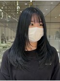 ブルーブラックにレイヤーカラーでモデル級モテ髪/立川