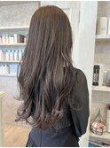 福山市美容室Caary春ヘア寒色系マロンブラウンカラーロングヘア