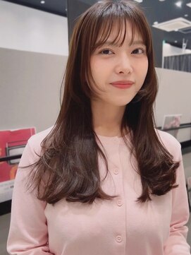 ケーツー あべのキューズモ-ル店(K-two) ロングレイヤーカット*顔周りレイヤー*ブラウンカラー*髪質改善