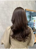 韓国風ウェーブ巻きグレージュカラー