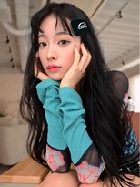 アンジェリカ JR和歌山駅前店(ANGELICA)&nbsp;ANGELICA 前髪パーマ 艶髪 アッシュブラック レイヤーロング