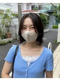 韓国 切りっぱなしボブ くびれヘア イメチェン 暗髪 似合わせ