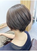 【白髪染め可】丸みハンサムショート ビフォアー&アフター