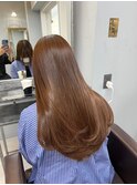 イメチェンハッシュカットフルバング似合わせレッドブラウン