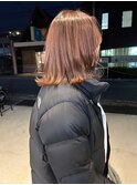 切りっぱなしボブ/エアリーロング/美髪/ピンクブラウン/津田沼