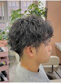 刈り上げマッシュスパイラルパーマ 纐纈