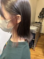 オーガニックマインド 坂戸 鶴ヶ島(organic+mind)&nbsp;大人可愛い透明感ピンクイヤリングカラー大人ボブ