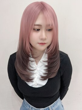 ビューシンサイバシ(VIEW SHINSAIBASHI) デザインカラーハイトーン前髪レイヤーカットイメチェン10代20代