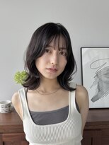 ヘアー アイス 御器所本店(HAIR ICI)&nbsp;ブリーチなしカラーレイヤーカットミディアム夏カラー秋カラー