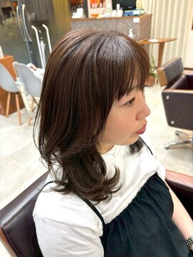 ティーシースペース 元住吉店(T.C.SPACE) ミディアムレイヤー × 極細ハイライト