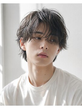 クレオ 福大通り店(CREO) シャドウパーマ×マッシュウルフ◎韓国風無造作束感メンズ
