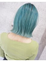 ヘアテリア リュウ 大塚(hair teria ryu) 外ハネミディアム×ミントグリーンカラー