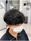 マッシュショート×波巻きMIXパーマ