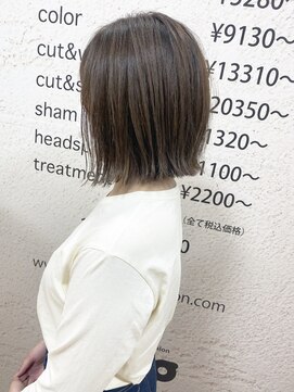 モリオ フロム ロンドン サッポロファクトリー店(morio FROM LONDON) 【morio】札幌ボブ　ぱつっと外ハネシンプルボブ