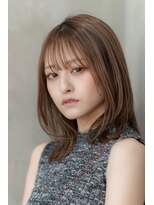 ケアリー 流山おおたかの森(Carelly)&nbsp;大人かわいい前髪セシルカットココアブラウンフリンジウェーブ