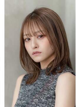 ケアリー 流山おおたかの森(Carelly) 大人かわいい前髪セシルカットココアブラウンフリンジウェーブ