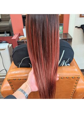 ボアップ 京橋店(boappu) #プルエクステ#ロングヘア#赤色ヘア