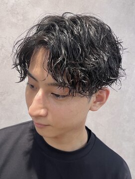 メンズココ 清澄白河店(MENS COCO) ツイストスパイラルパーマセンターパートツーブロック刈り上げ