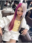 原色派手髪エクステ
