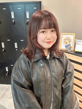 アイリー 名古屋(A/LEE) レッドブラウン/くびレイヤー/顔まわりレイヤー/韓国ヘア