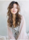 ☆ホワイトグレージュミニウルフデジタルパーマチェリーブラウン