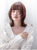 ロング顔周りレイヤー美髪韓国ヘア_F70144