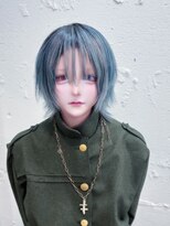ベレーザ 渋谷(BELEZA)&nbsp;14813ブリーチ＆ダブルカラーニュアンスネイビーブルーカラー