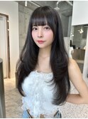 レイヤーカット小顔に見せるヘア/韓国ヘア/髪質改善/福岡/博多