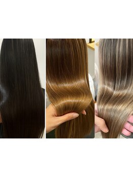酸熱トリートメントで、髪質改善！ダメージを受けた髪も、毛先まで潤い溢れる艶のある仕上がりに。
