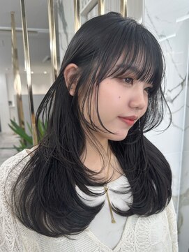 エトワール(ETOILE) レイヤーカット/顔周りカット/暗髪カラー/ミディアム