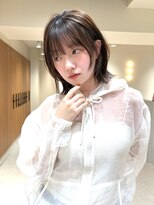 エンス 銀座(Ence) ダークラベンダー/くびれレイヤー/韓国巻き/顔周りカット/銀座