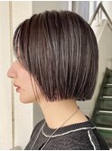 大人ボブ大人ショートボブ切りっぱなしボブ前髪あり前下がりボブ