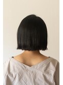 美髪ストレート黒髪フレンチボブ