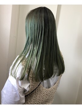 ルー(loup) グリーン/グリーンカラー/ダブルカラー/ブリーチ/ハイトーン