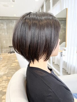モールヘア 西中島店(MOOL hair) 大人ショートヘアイルミナカラーブルーブラック