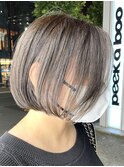 ボブ　外国人風カラー　ハイライト　ピークアブー原宿　西尾