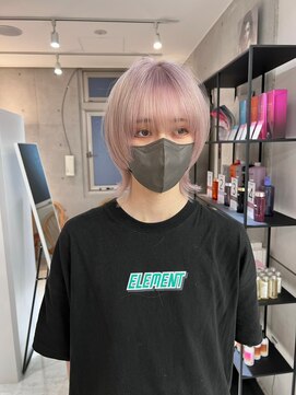 黒髪/グレーベージュ/レイヤーロング/前髪パーマ[鹿児島駅]