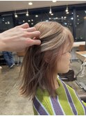 ベージュ+インナーサーモンピンク stylist聖斗