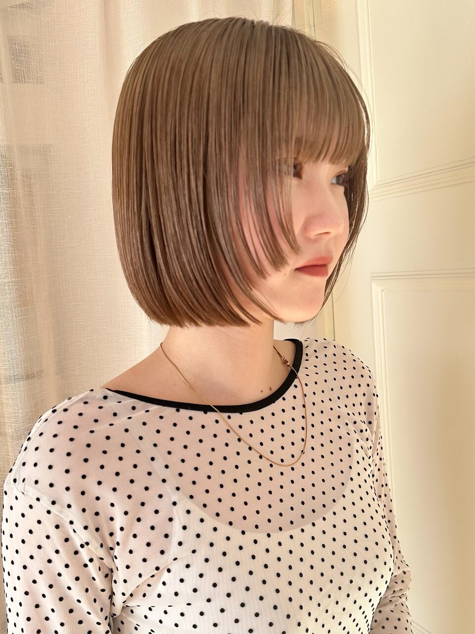 ピンクベージュ/ブリーチ/表参道/ボブ