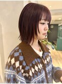 【堀惠】顔周りレイヤーダブルカラーレッドカラーピンクカラー
