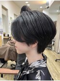 ハンサムショート/ショートボブ/艶ブラック