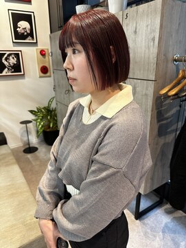 コレットヘアー ザモリオカ(Colette HAIR the MORIOKA) ブリーチ無しダブルカラー☆深めのレッドカラー☆