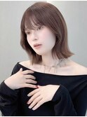 ミニウルフレイヤーカット顔周り前髪韓国ミディアムボブ/池袋
